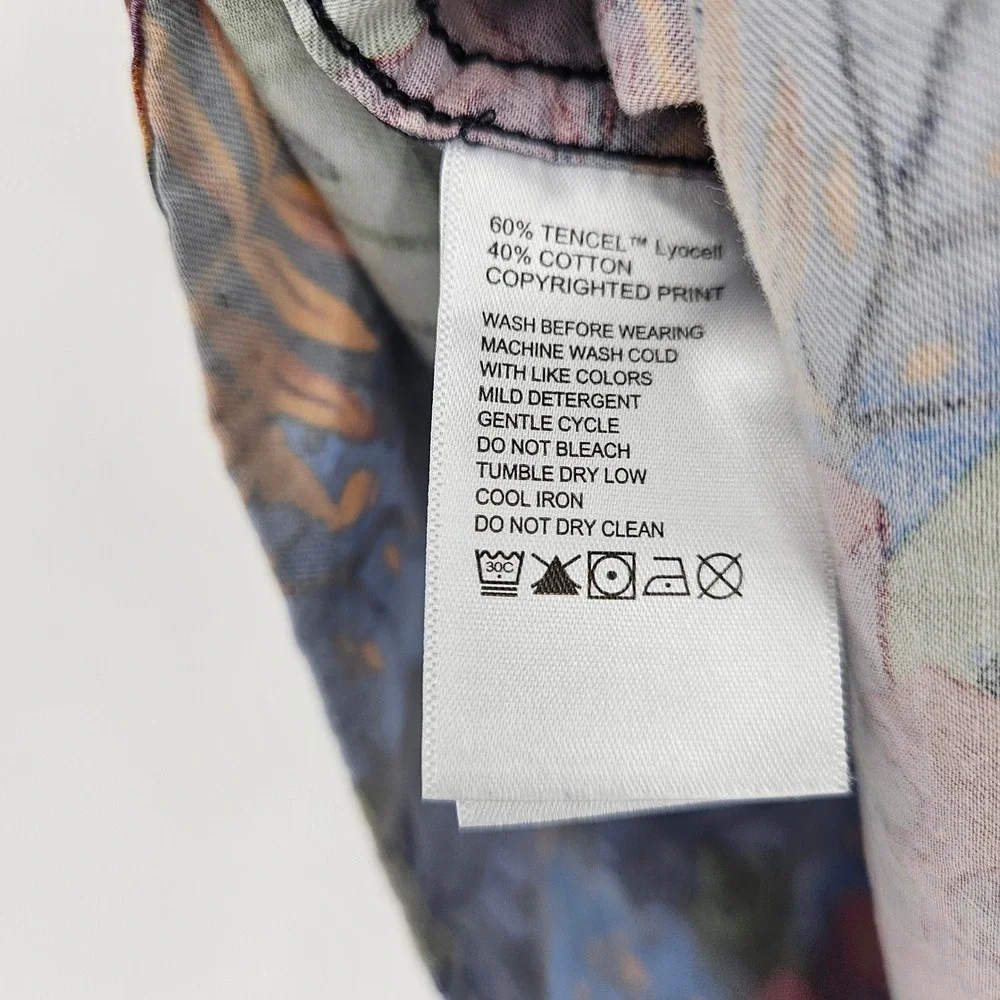 Tommy Bahama Shirt Mens‎ XL Floral Hawaiian Camp All Over Print Botanic Ocean